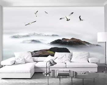 Individualizuotos fono paveikslėlį modernus minimalizmas šviežių pakrantės paukščių gražus peizažas TV fono sienos 3d tapetai