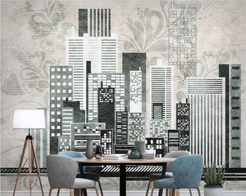 Modernus minimalistinis miesto architektūra, 3d freskos papel de parede gyvenimo kambario, miegamasis fone dekoratyvinės tapetų