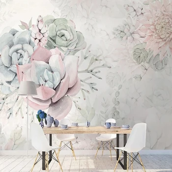 Custom 3D Freskos Retro Tapetai Ranka-dažytos Gėlės Sienos Popieriaus Namų Dekoro, Miegamojo Sofa Fone Namų Tobulinimo Freska
