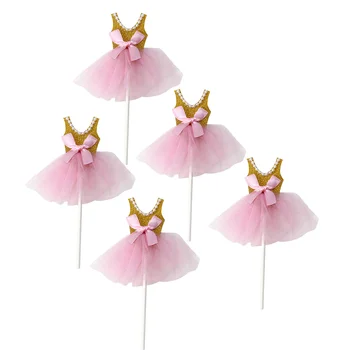 Cupcake Šalis Tiekia Baleto Balerina Topper Susitvarko Gimtadienio Girlsdecorations Dekoras Apdailos Aukso Perlas Priedai