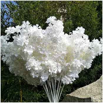 4Pc White Cherry Blossom Dirbtinis Sakura Šilko Gėlių Vestuvių Arkos Dekoras Namuose Šalis Lubų Fone Apdailos Gėlių Išdėstymas