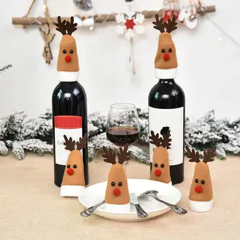Kalėdų Dekoracijos Namų Santa Claus Briedžio Formos Vyno Butelis Padengti Sniego Kojinę Dovanų Turėtojas Kalėdos Navidad Dekoro Naujųjų Metų