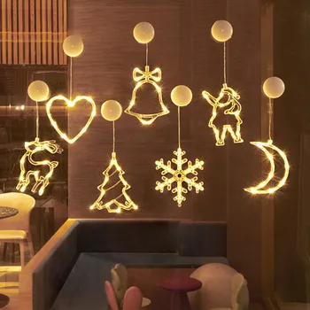 Kalėdų Papuošalai Kabo LED Žibintai, Miegamojo Dekoravimo Kalėdų Dekoracijas Namo Lango Stiklo Apdaila Šiltas Baterija