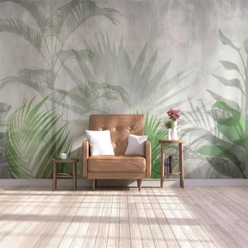 Paprastas Rankų-dažytos Tropinių Augalų Lapai Užsakymą Tapetai Kambarį Namų Dekoro Freskos 3D tapetų Miegamojo Puošimas Tapetai