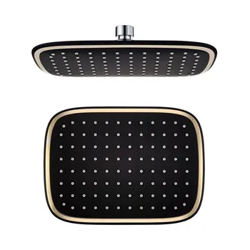 8 colių ABS Plastmasės juoda aukso viršuje dušas purkštuvas Showerhead Vonios Dušo Maišytuvas Galvos Kritulių Plono Dušo Galvutė