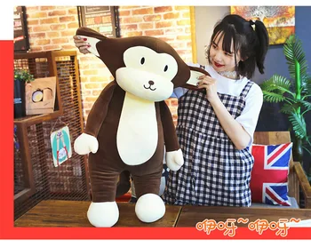rudas pliušinis beždžionė žaislas minkštas aukštos kokybės beždžionė pagalvę lėlės dovana, apie 80cm