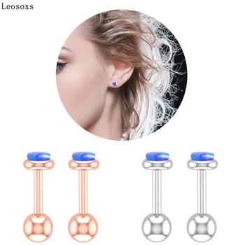 Leosoxs 2 gabalas Naują išskirtinį mados apvalus ausies kaulų stud auskarai auskarų vėrimo papuošalai