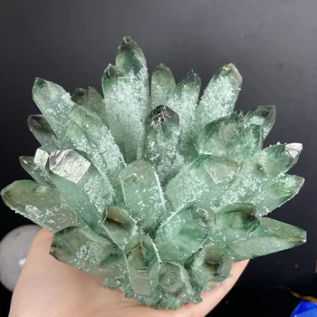 Natūrali Žalioji Dvasios Phantom Kvarco Kristalų Sankaupos Mineralinių Reiki Healing Pavyzdys Namų Dekoro