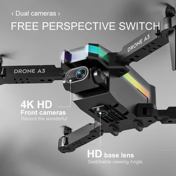 Rc Drone 4k HD Kamera Drone Dual Camera Quadcopter Tris-taip Infraraudonųjų spindulių Kliūčių Išvengimo, Sulankstomas Sraigtasparnis Žaislai