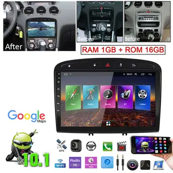 Android 10.1 Automobilio Stereo Radijo DVD Leistuvo GPS Navigacijos Galvos Vienetas WIFI, Už Peugeot 308 408 2010-2016 Automobilio Multimedijos Grotuvas, 2 Din