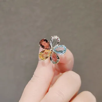 Japonija ir Pietų Korėja Imitacija, Kristalų Gėlių Segė Mergina Pin Apykaklės Pin Anti-ištuštinti Button Cardigan Kostiumas Striukė Priedai