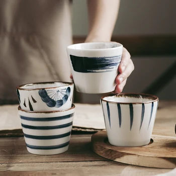 200ml Japonų Stiliaus Rankų parengtos Arbatos Puodelio Keramikos Vandens Puodelį Virtuvė Drinkware Restoranas, Stalo reikmenys Biuro Kavos Puodelio