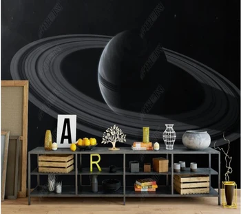 Papel de parede Estetinės juodosios visatos planetos 3d tapetai, freskos, TV prie sienos, miegamojo tapetai, namų puošybai