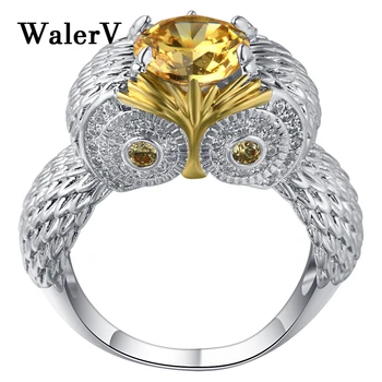WalerV Naujas Mados Juvelyrikos Klasikinis Pelėda Žiedas, skirtas Moterims, Vyrams Žiedas Sterlingų Žiedai Valdinga Šalys Piršto Žiedą Dovanų