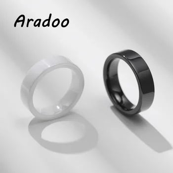 ARADOO Mados Paprasta vientisos Spalvos Keramikos Žiedas, Žiedai Vyrams, Atsitiktinis Universalus Žiedas