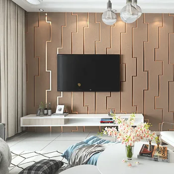šiuolaikinės Kinų aksomo tapetai paprasta miegamojo kambarį juostele 3D TV foną, sienos tapetai, didmeninė