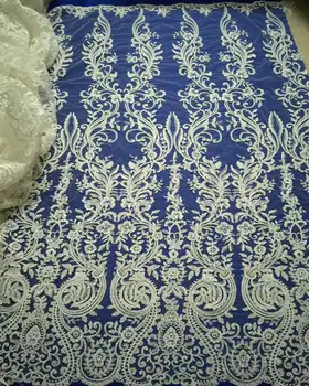Off white cording nėrinių nuotakos audinio mados prancūzų nėriniai 130cm plotis siuvinėjimo nėrinių seuqins nėriniai už nuotakos suknelė