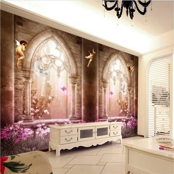 beibehang tapetai sienų freskomis sienų lipdukai estetinės prabanga europa 3d angel paradise fono sienos papel de parede