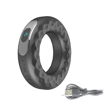 Naujas USB Įkrovimo Silikoninis Varpos Žiedas,Įvestas Vibratorius Vyrų Masturbator Atidėti Ejakuliacija Suaugusiųjų Sekso Produktai Vyrams