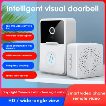 Aubess Pažangų Vaizdo Doorbell Wifi Bevielio ryšio dvipusio Ryšio Balso Pakeisti Vaizdo Doorbell Namų Saugumo ir SPINDULIŲ Naktinio Matymo Durų Varpelis