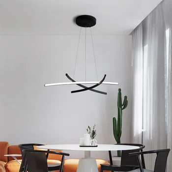 Postmodernios Minimalistinė Juoda Liustra Meno Kūrybos Kabo Šviesa Virtuvės Sala Šviesos Valgomasis Gyvenamasis Kambarys LED Pakabukas Šviesos