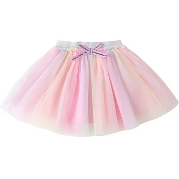 Merginos sijonas 1-7Y mielas naujų vaikų trumpas sijonas korėjos spalvingas princesė šalies rožinis tutu bamblys mergina vasaros tinklelio Mini sijonas