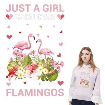 Mergaitė Myli Flamingas Pleistrai Geležies Hoodies Viršūnės 