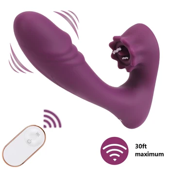 Klitorio Stimuliatorius Sekso Žaislai Moterims, 9 Vibravimo+9 Lyžis Nešiojami Dildo, Vibratoriai Vaginos Lyžis Belaidis Vibratorius