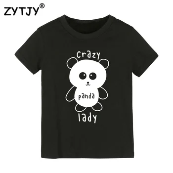 Crazy Panda Lady Spausdinti Vaikai marškinėlius Berniukui, Mergina marškinėliai Vaikams, Vaikiška Drabužius Juokinga Viršuje Tees Lašas Laivas Y-15