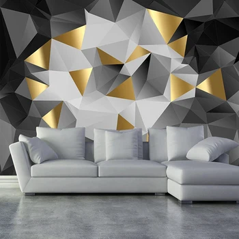 Custom 3D Reljefo Tapetai Kietas Geometrinis Trikampis Sienos Freskos Gyvenimo, Kambaryje Sofa-lova, TV Foną, Sienos Popieriaus Namų Puošybai