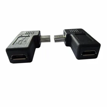 2vnt/daug 90 Laipsnių į Kairę ir į Dešinę Kampas Mini USB Male Micro USB Female Jungtis Adapteris