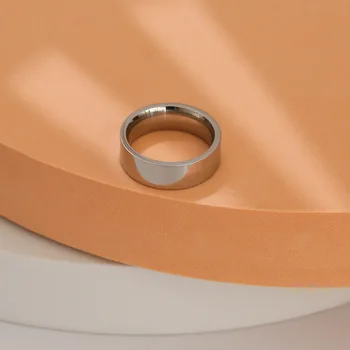 Lovelee 6mm sidabro spalvos nerūdijančio plieno žiedas vyriški vestuvių žiedas šalies hip-hop mados paprasta vyrų žiedas papuošalai