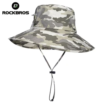 ROCKBROS Žvejybos Hat Anti-UV Medžioklės Kamufliažas Skrybėlės Lauko Alpinizmo Skrybėlę Airsoft Taktinis Bžūp Pėsčiųjų, Kempingas Skrybėlės nuo Saulės Skrybėlę