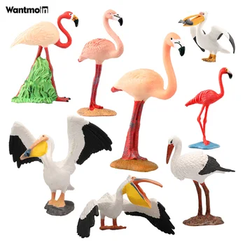 Wantmoin flamingo Laukinių paukščių statula modelis - miniatiūriniai bonsai sodo puošmena priedai švietimo žaislai ir tortas paviršiais