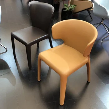 Šiaurės odos valgomojo kėdė italijos šviesos prabangių dizainerio kūrybos parduotuvė priėmimo šiuolaikinio laisvalaikio derybų kėdė Restoranas Ch
