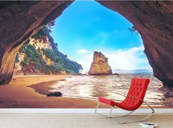 Bacal Užsakymą 3D Foto Tapetai HD vaizdu į Jūrą Akmens Kraštovaizdžio 8D Freskos Miegamojo Kambarį, TV Foną Sienos
