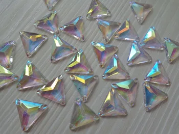 skaidrus aišku, AB spalvos, 100vnt, trikampio formos, kaip 14mm gem akmenys siūti cirkonio kristalai flatback suknelė priedų