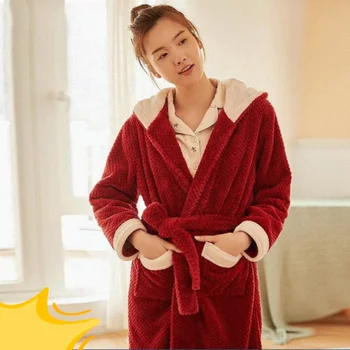 Pižama Moterų Rudenį ir Žiemą 2021 Naujas Chalatas, Kalėdų Vėjo Mielas elnio ragus su Gobtuvu Sutirštės Chalatas Moterų Sleepwear Pijamas