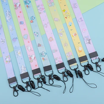 Kawaii Telefono Virvelės Nuimamas Sanrio Kuromi Hello Kitty Mobiliojo Telefono Dirželiai Animacinių filmų Anime Ilgai Anti-lost Virvę Keychain