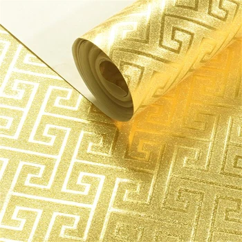 WELLYU naujas Kinų stiliaus aukso folija tapetai giliai įspaustas sidabro folija auksas, sidabras klasikinės lubos, TV foną