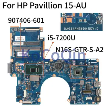 KoCoQin Nešiojamojo kompiuterio plokštę HP Pavilion 15-AS Core SR2ZU I5-7200U Mainboard DAG34AMB6D0 907406-001 907406-601 N16S-VTR-S-A2