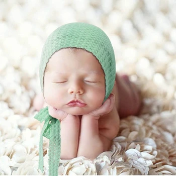 Kūdikių Nėriniai-up Mezgimo Skrybėlę, Rankų darbo Nėriniais Beanies Naujagimių Fotografijos Rekvizitai P31B