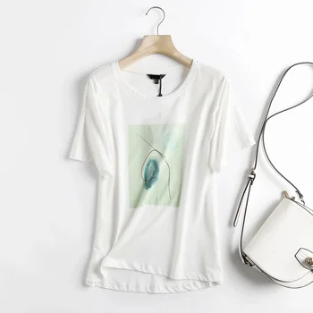 Vasaros Marškinėliai Moterims Trumpomis Rankovėmis Spausdinti Balta Atsitiktinis Ponios Medvilnė Klasikinis Trišakiai Viršūnes Harajuku Mados Moterų T Shirts