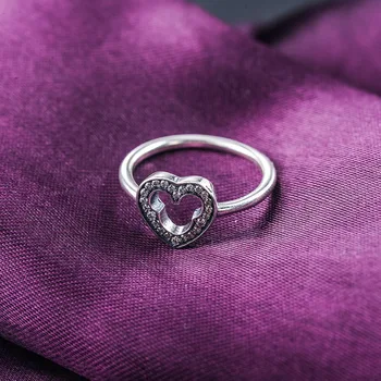 Naujas mados paprastas, subtilus širdies formos boutique Žiedas Crystal Žiurkės Širdies Vestuvės Vestuvinis Žiedas Dydis 6-10