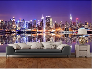 Pasirinktinius nuotraukų foną,Manhattan Atspindžiai didelių 3d tapetai, freskos, skirtos sofa virtuvės Kavinė, tv foną papel de parede