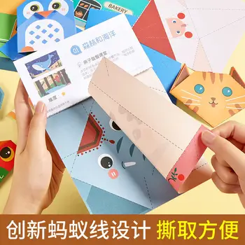 Spalvos Popieriaus trimatis Rankų darbo Popieriaus Origami Knyga skirta Vaikams nuo 3 Iki 6 Plėtoti Žvalgybos, 