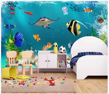 Custom foto tapetai, 3d ekrano užsklanda sienos 3 d Viduržemio jūros gražių animacinių filmų vaikų kambarys, vaikų kambarys freskos sienos dokumentai