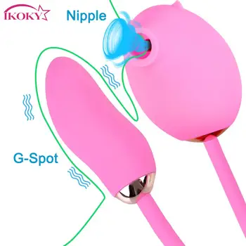 G Spot Klitorio Stimuliatorius Clit Spenelių Gyvis 2 In 1 Čiulpti Vibator 5 Čiulpti 7 Vibracijos Sekso Žaislai Moterims, Vibruojantis Kiaušinis