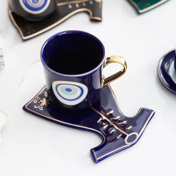 Turkijos INS vėjo šviesos prabanga keramikos taurės Europos-stiliaus mažų išskirtinį kavos puodelis ir lėkštelė set home popietę arbatos puodelio