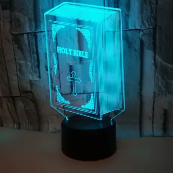 Naujų užsienio prekybos Biblija 7 spalvų 3D LED lempos akrilo vaizdo lempa kūrybinis prisilietimas iliuzija lempa LED žaislai Kalėdų dovana